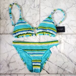 kate spade Riviera Blue Two Piece Bikini Swimsuit S